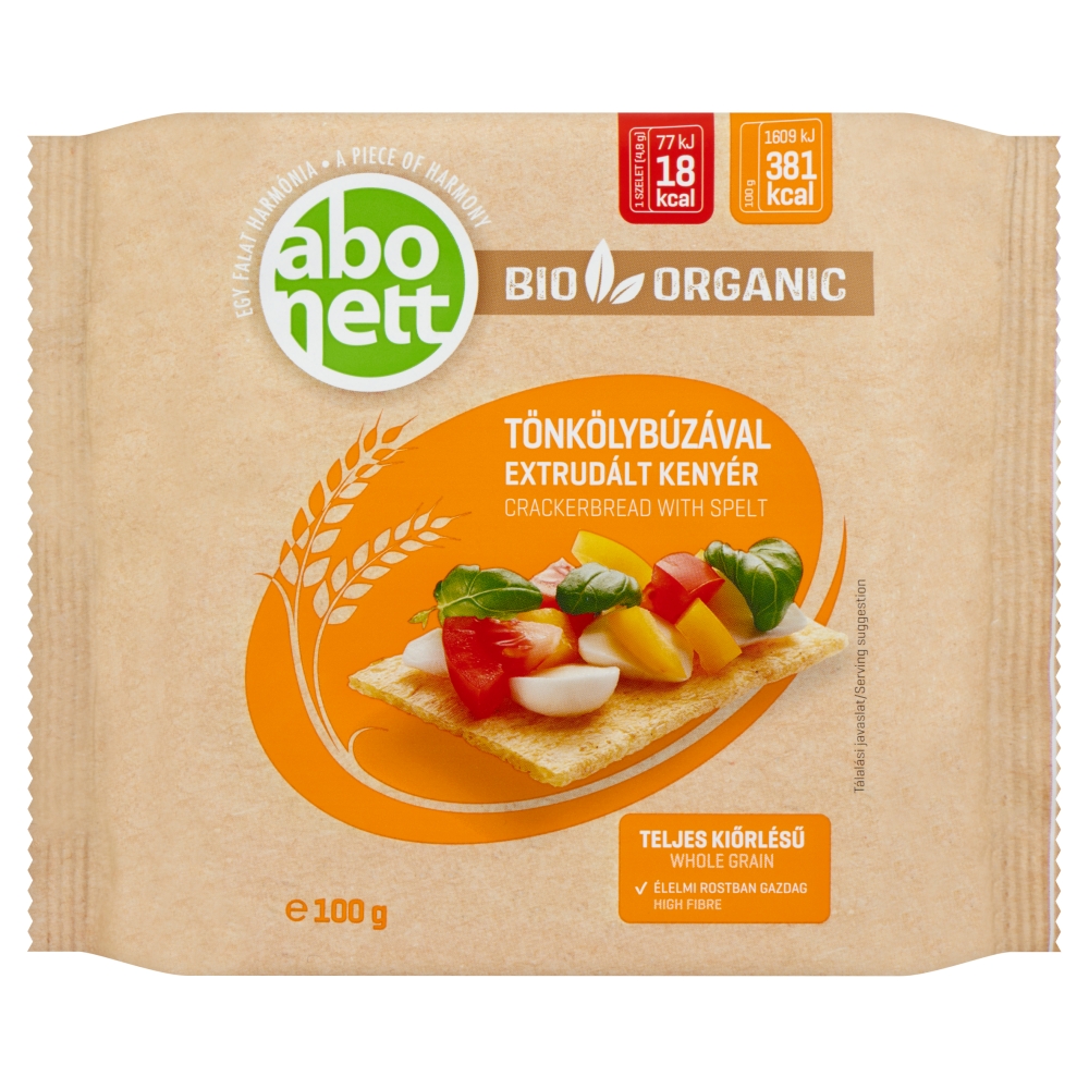 Abonett bio extrudált kenyér, tönkölybúzával